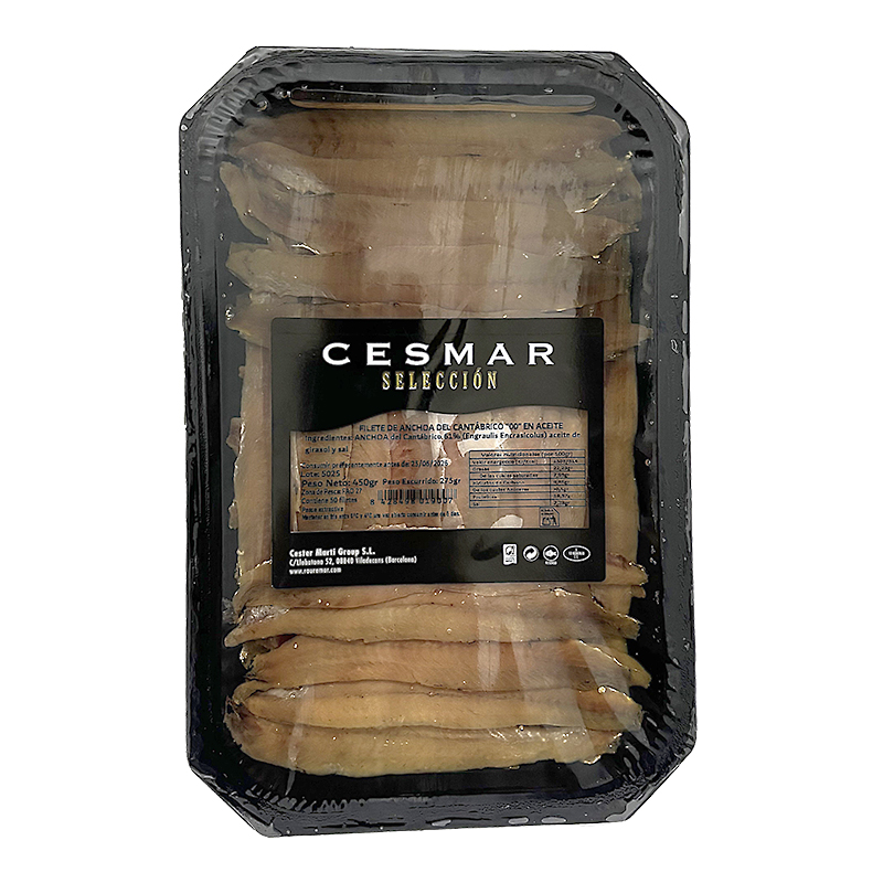 ANCHOA FILETE CANTABRICO '00' EN AC. 275g Escurrido (CESMAR)