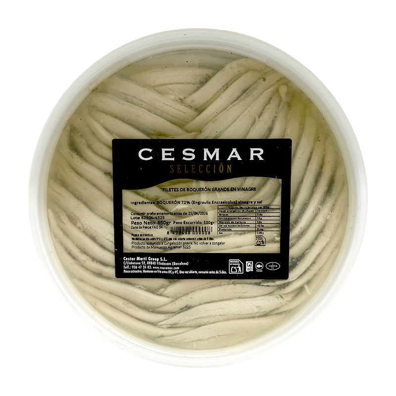 BOQUERÓN FIL.VINAGRE 6/500g. Escurrido